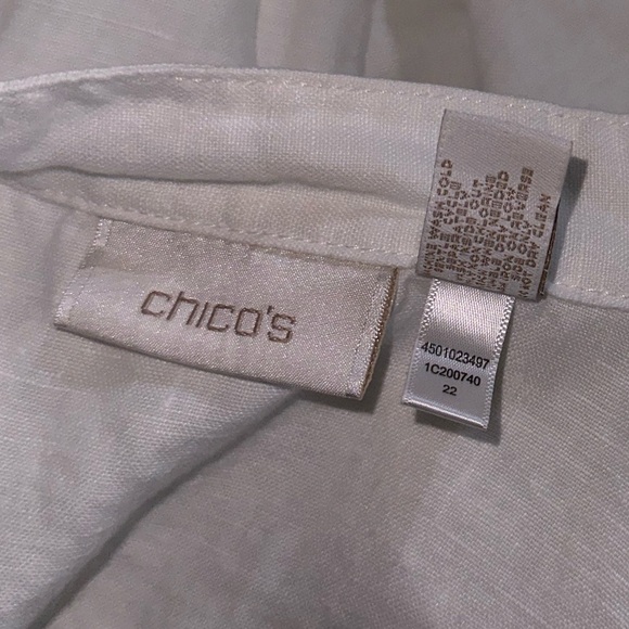 Chico’s 100% Linen Lightweight Boho Beaded Blazer Button Front Jacket Size 2 (L) - Picture 11 of 13